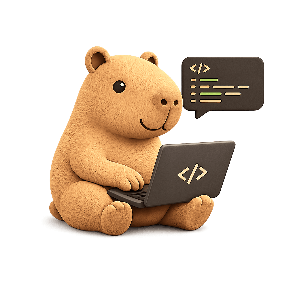 CreativeCapy mascot for Web Development