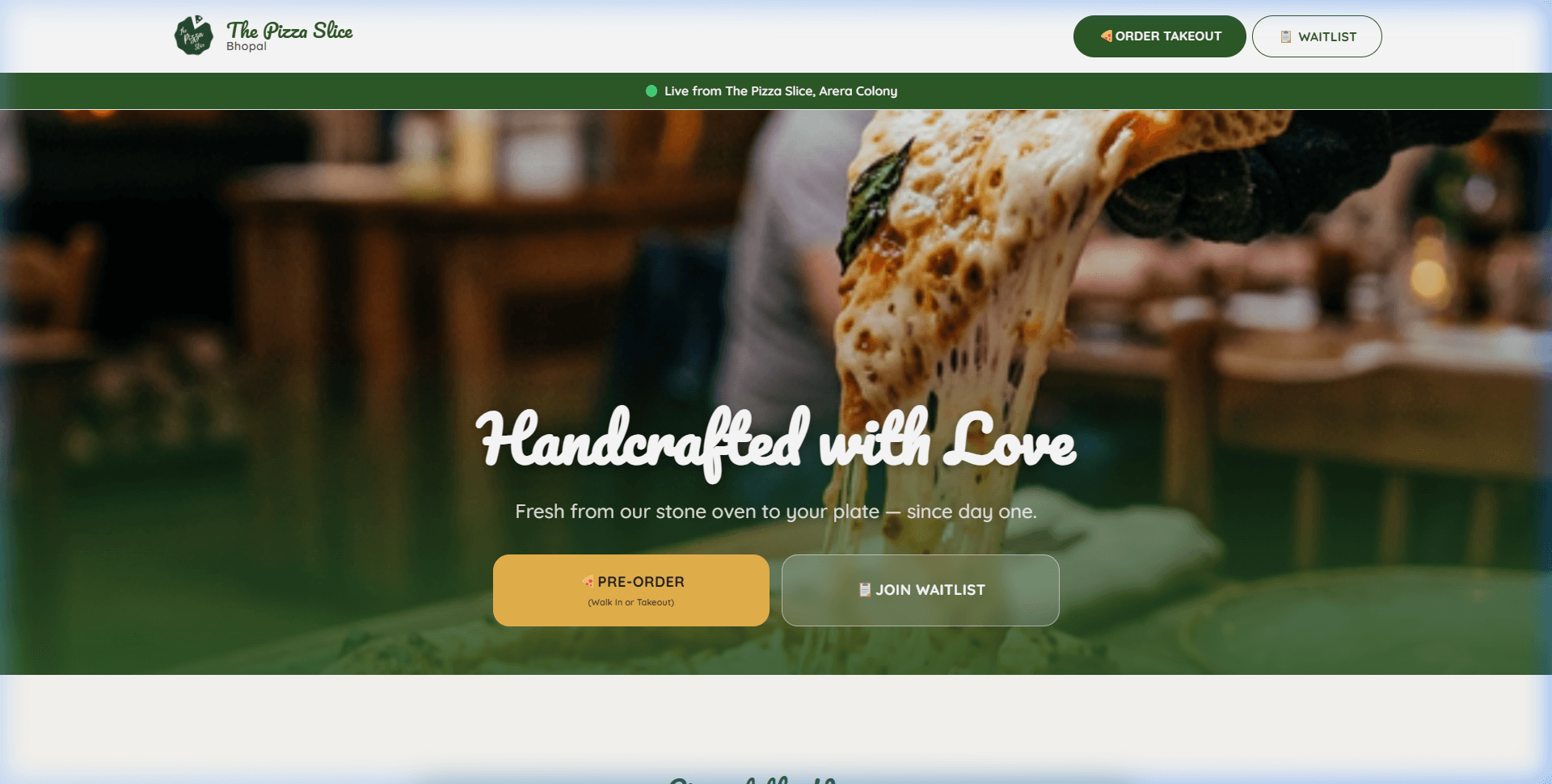 The Pizza Slice website preview